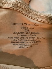 Design Veronique 1650 Abdominal Compression Girdle Open Crotch Beige Size 3XL