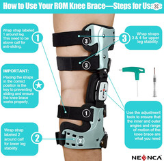 NEENCA Unloader ROM Left Size Hinged Knee Brace Immobilizer For ACL MCL PCL #90