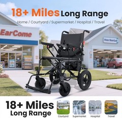 Lightweight Foldable Electric Wheelchair for Adults, 500W Power Motor, 12AH