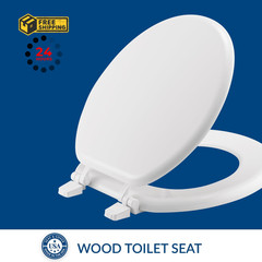 Bemis 400TTA Economy Durable Wood Toilet Seat, Made in USA, ROUND, White