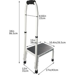 Elderly Step Stool W/ Handle Non-Slip Durable Portable Heavy Duty Medical Aid US