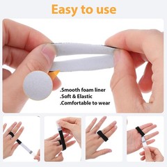 Buddy Tape Finger Straps, 10 Pcs Wraps With One Size, Black