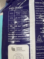 Because Overnight Protective Underwear XL 20 Count – Absorbs up to 6 Cups