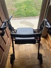 drive Duet Transport Chair Rollator Walker 300 lbs. Aluminum Burgundy 795BU