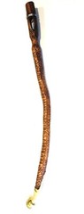 Rattlesnake Motif Cane, Hard Rock Maple Wood, Hand Carved w/Brass Antique Handle