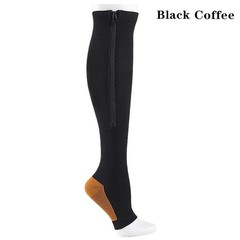Compression Socks(Pack of 2pcs)Stocking 20-30mmHg Knee High Support Open Toe Zip