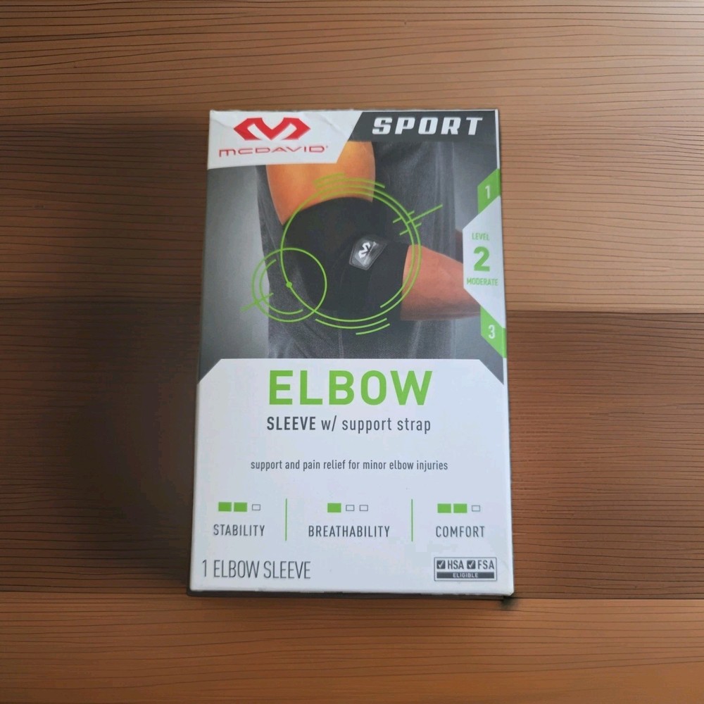 MCDAVID SPORT ELBOW COMPRESSION SLEEVE W/ SUPPORT STRAP SIZE L/XL