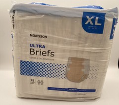 McKesson Ultra Briefs disposable underwear 15 Ct XL 58″-64″ 2 Packages