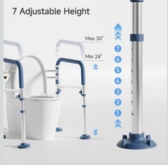 Loyoda Toilet Safety Rails Adjustable Foldable Support Frame for Seniors Disable