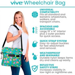 Vive XL Wheelchair Accessories Bag – 1 Count (Pack of 1), Green Paisley