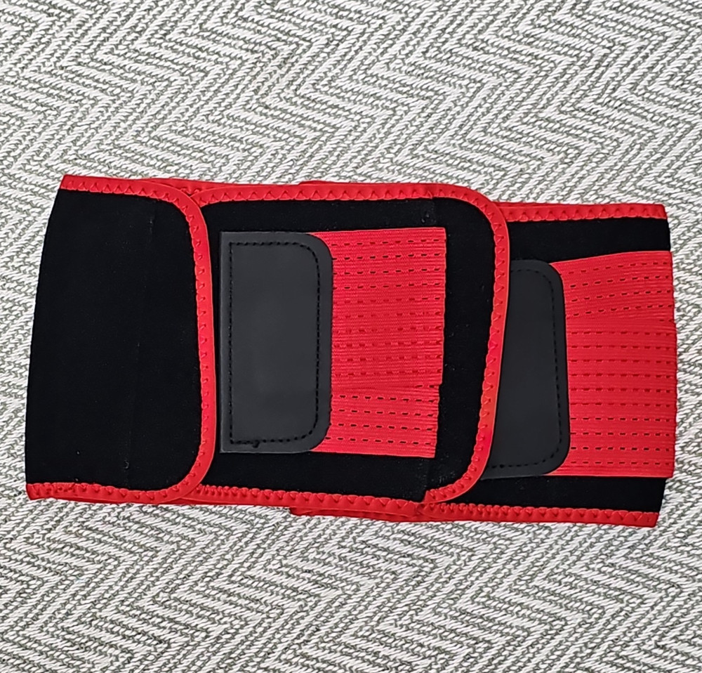 Red/Black Adjustable Waist Support Brace One Size Unisex Adult Compression