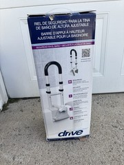 Drive RTL12036-ADJ Adjustable Clamp On Tub Safety Grab Handle Bar Shower Bathtub