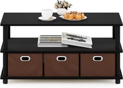 Turn-N-Tube Coffee Table 31.22D x 15.5W x 15.8H in Black Oak/Black/Brown