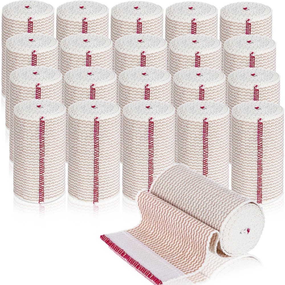 20 Pack 3″ Elastic Bandage Wraps with Self Closure – Stretchable Compression for