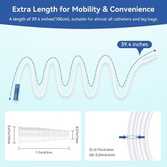 Flexible 40-Inch Urinary Collection Tubing – 10-Pack for Effortless Attachment