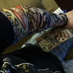 Tattoo Sports Medical/Cooling Arm Sleeve Compression Athletic Full Sleeve 2 PC.