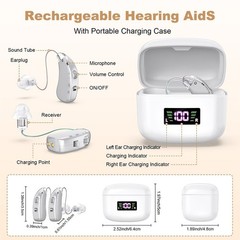 Rechargeable Digital LCD Sound Hearing Aids Voice Enhancer Amplifier for Seniors