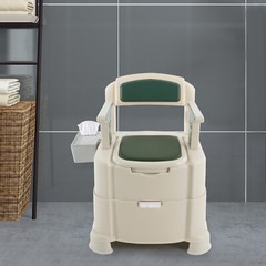 Floor Standing Bedside Commode Portable Toilet w/ Sensor Light 200kg/440.92lbs