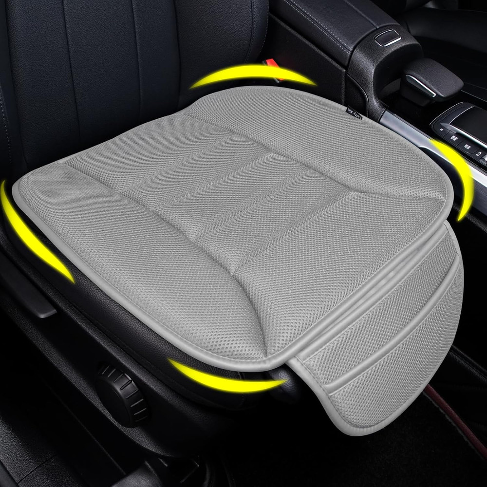 Premium Car Seat Cushion with Comfort Memory Foam and Non-Slip Rubber Bottom