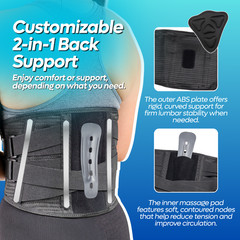 Lower Back Support Brace Adjustable Work Lumbar Belt for Pain Relief Men Women