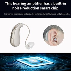 Hearing Amplifiers Pair Rechargeable with Charging Box 400H Long Lasting Seniors