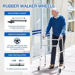 Zantle Walker Wheels Replacement – 5 Inch, for Walkers 5 inches, Grey
