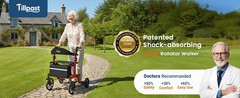 All Terrain Folding Rollator Walker for Seniors with Seat Lightweight Adjustable