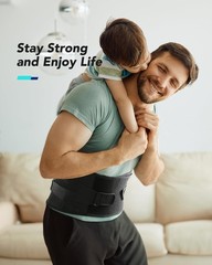 Fitomo Back Brace for Lower Pain Relief, Carbon Fiber XXX-Large, Black