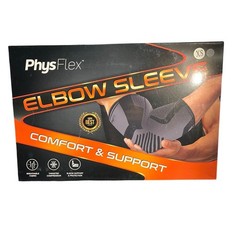 PhysFlex Elbow Sleeve Compression Brace XS Gray Tennis Elbow Support 2 Pack