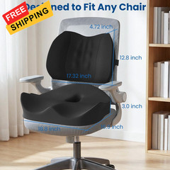 Seat Cushion Lumbar Support X-Large, & Pillow