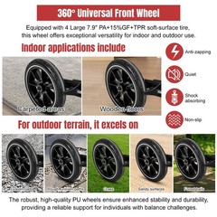Zenbon Rollator Walker For Seniors/Adults Foldable In Two Directions Rolling