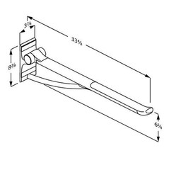 Pressalit Care, PLUS fold down grab bar with integrated counter-balance, 27.6“