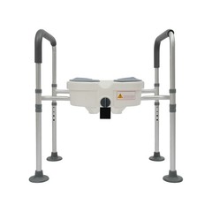 Raised Toilet Seat&Handle Toilet Safety Rail Adjustable Toilet Riser for Elderly
