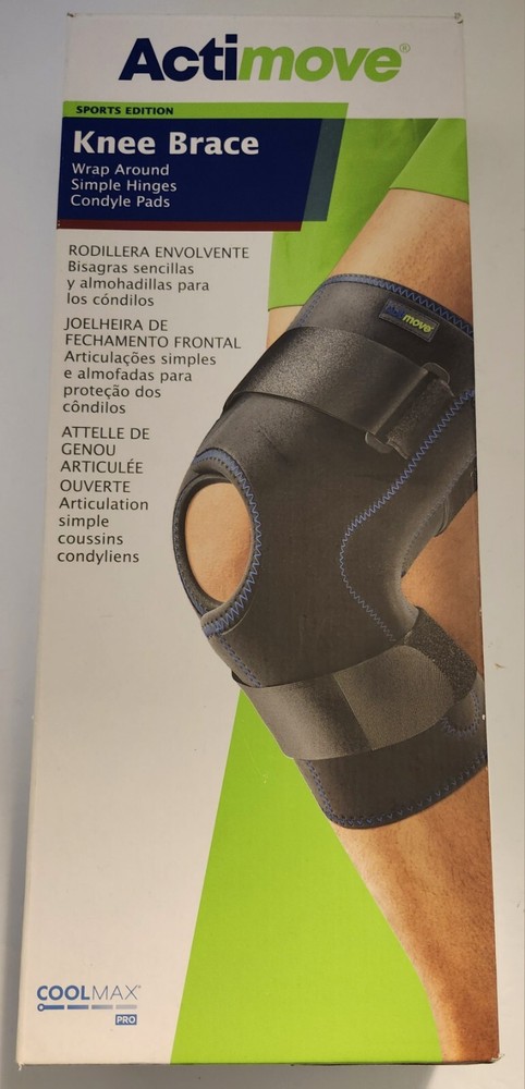 Actimove Knee Brace Wrap Around, Simple Hinges, Condyle Pads XXL Black