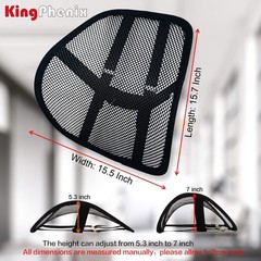kingphenix Lumbar Support (2 Pack) with 15.7*15.5*5.3inch, Mesh – Black