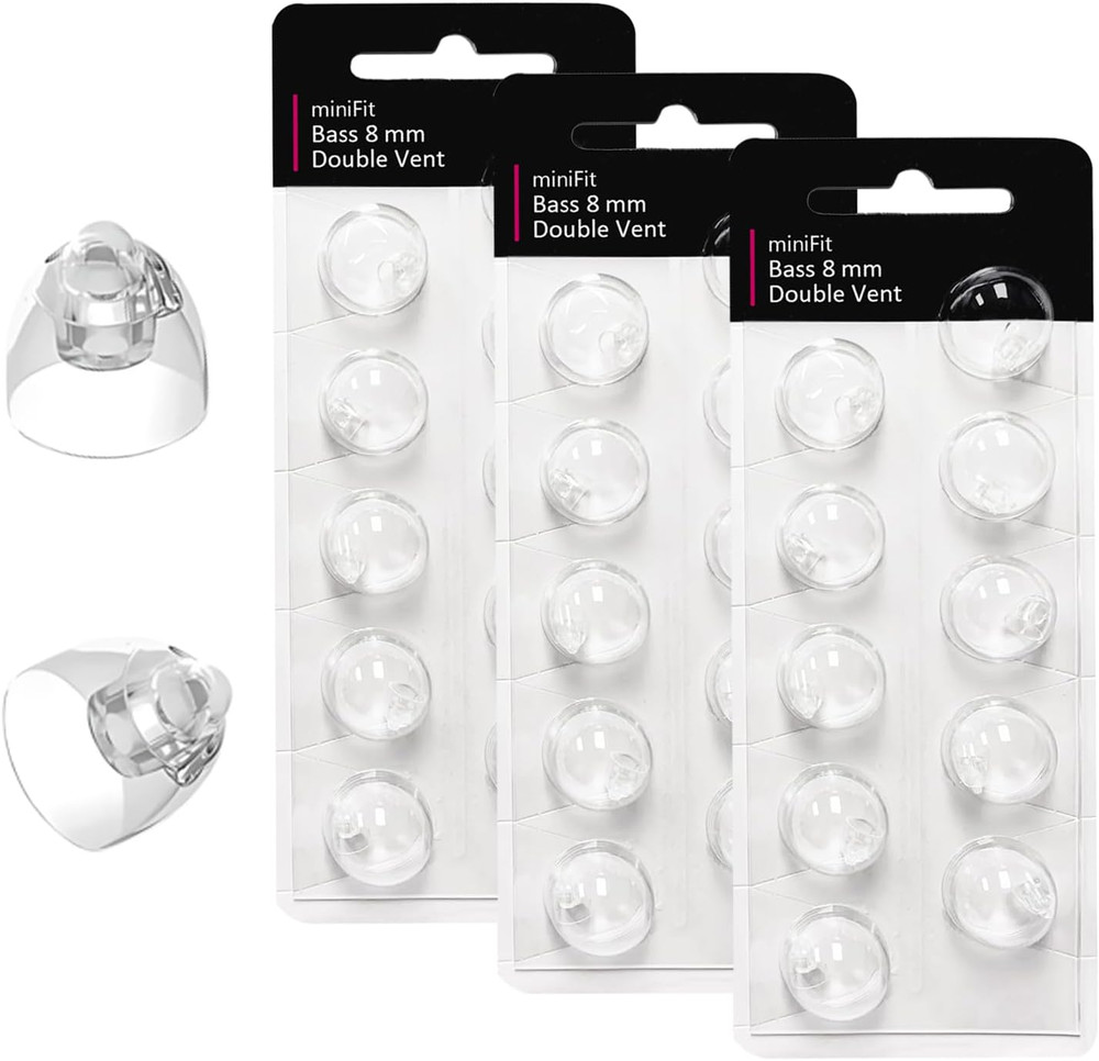 (Double Vent 8Mm) Hearing Aid Domes for Oticon Minifit, Oticon Ear Caps Replacem