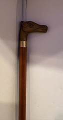 Vintage Wood & Solid Brass Horse Head Cane Walking Stick 35″ # 7194
