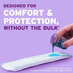 Poise Ultra Thin Incontinence Pads with Wings Long Size 60 Count Bladder Leak
