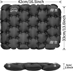 Inflatable Seat Cushion Pad for Airplane Stadium Car Hiking & Office Black NEW