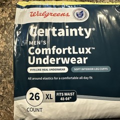 4 Pack bulk lot Incontinence Men Underwear Size XL 104 count Maximum Absorbence