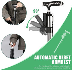 Lightweight Aluminum Alloy Walking Cane for Seniors Adults Holds 440 Lbs Height