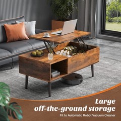 Sweetcrispy Lift Top Coffee Tables For Living Room Small Rising Wooden Center