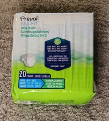 Prevail Per-Fit Daily Underwear – Size Large 45in-58in 20ct Brand New