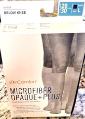 Dr Comfort Unisex Microfiber Opaque+Plus Compression stockings ~20-30mmHg -Large