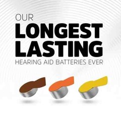 ENERGIZER HEARING AID BATTERIES, SIZE 13, ORANGE TAB, 4 PACKS