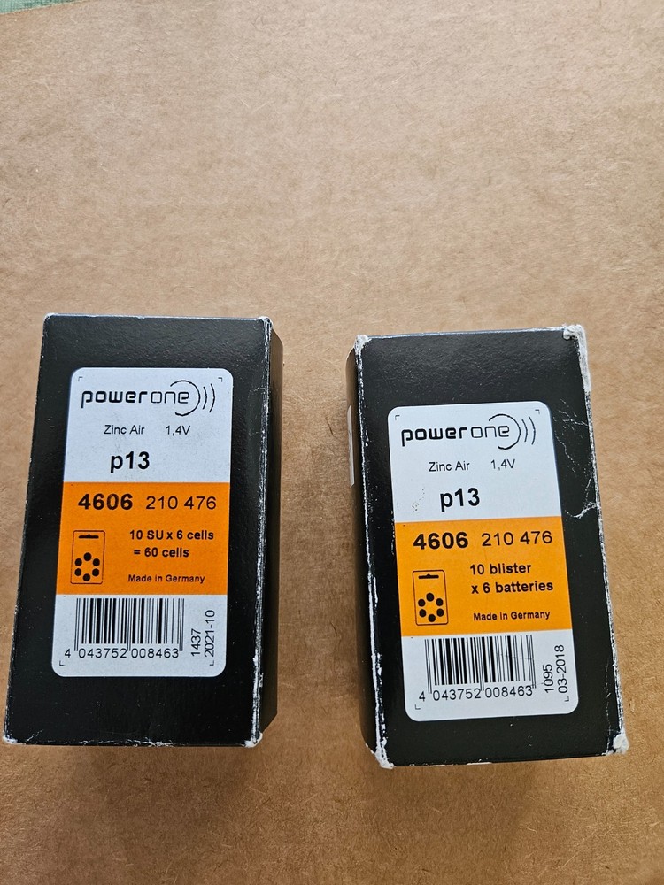 POWER ONE HEARING AID BATTERIES #P13 17 PACKS OF 102 EXP 10/21 &2/18