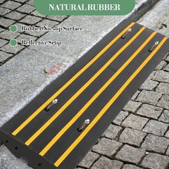 4PCS 2.4“ Rise Heavy Duty Rubber Driveway Curb Ramp Threshold Wheelchair Car