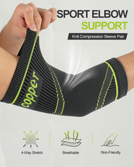 Elbow Compression Sleeves (2 Pack), Copper Elbow Brace for Tennis & Golfer’s …