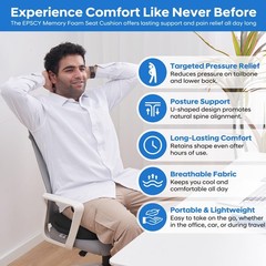 Memory Foam U-Shaped Cushion for Coccyx, Hemorrhoid, Sciatica & Tailbone Pain…