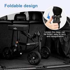 New Aojin Steerable Knee Scooter for Adults, Foldable w/ Dual Brake,
